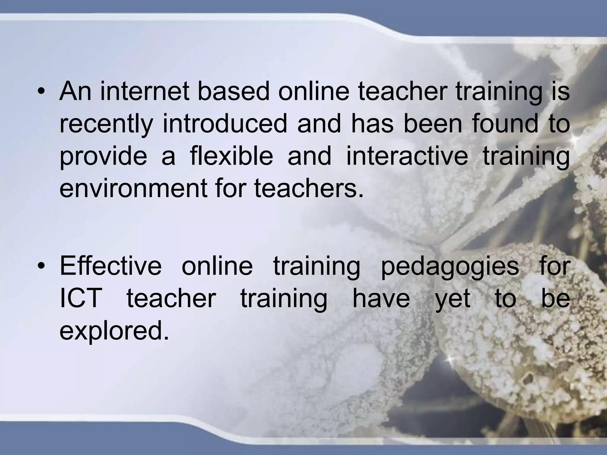 Computers in Education - Integrating ICTs in teacher training | PPSX