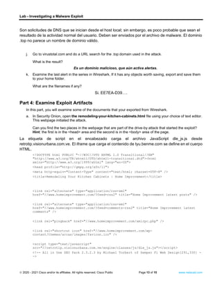 27.2.15 lab investigating a malware exploit | PDF