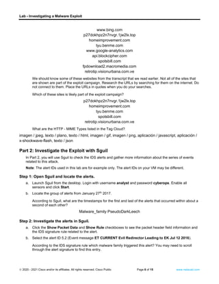 27.2.15 lab investigating a malware exploit | PDF