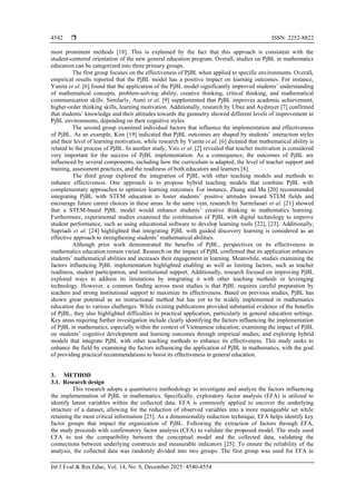 Critical factors shaping project-based learning in mathematics ...