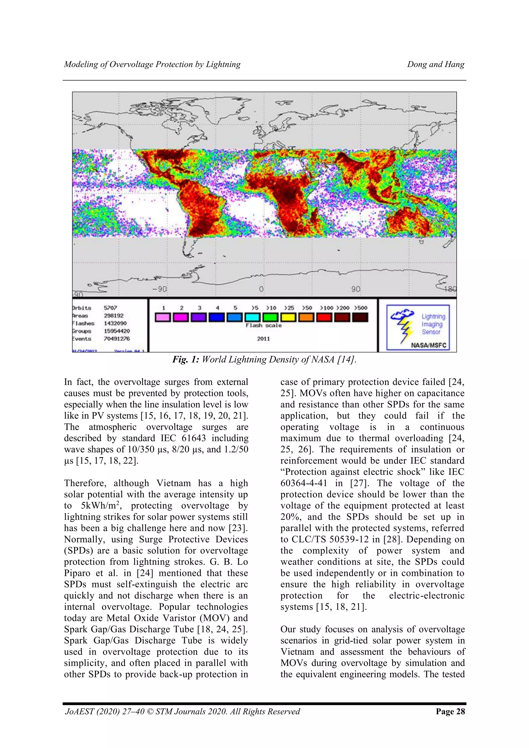 Modeling of Overvoltage Protection by Lightning for a Grid-tied Solar ...