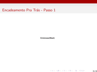 Encadeamento Pra Trás - Passo 1
26/38
 