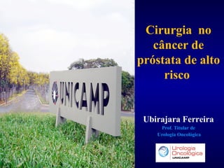 Cirurgia no
   câncer de
próstata de alto
     risco


 Ubirajara Ferreira
     Prof. Titular de
    Urologia Oncológica
 