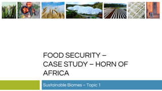 FOOD SECURITY –
CASE STUDY – HORN OF
AFRICA
Sustainable Biomes – Topic 1
 