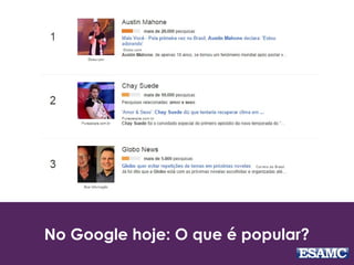 No Google hoje: O que é popular?
 