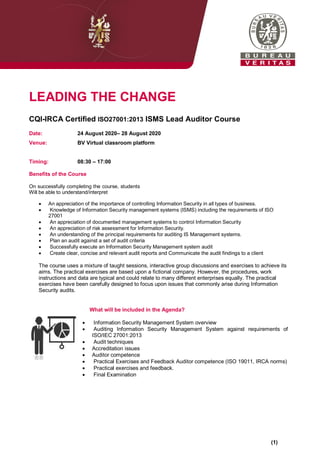 ISO-IEC-27001-Lead-Auditor Schulungsunterlagen