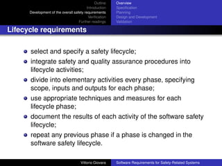 Software Requirements for Safety-related Systems | PDF
