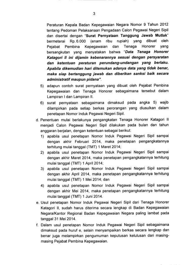 2701 surat kepala bkn nomor k26 30 v234 99 penetapan nip dari tenaga honorer kii formasi ta 2013 dan ta 2014 4 638