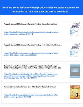 Rpft Ruppels Manual Of Pulmonary Function Testing 12e Apr 14 ...