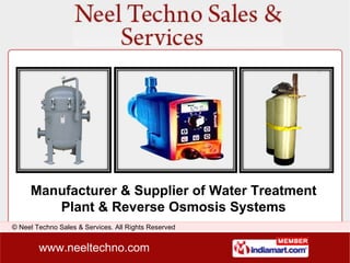 Manufacturer & Supplier of Water Treatment Plant & Reverse Osmosis Systems 