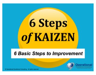 © Operational Excellence Consulting. All rights reserved.
6 Steps
of KAIZEN
6 Basic Steps to Improvement
 