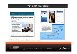 Van ‘post’ naar ‘story’
Bron: Fastory – The Rise of the Story Format [Infographic]
https://www.socialmediatoday.com/news/t...