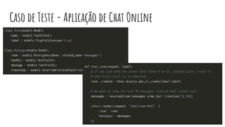 Caso de Teste - Aplicação de Chat Online
 