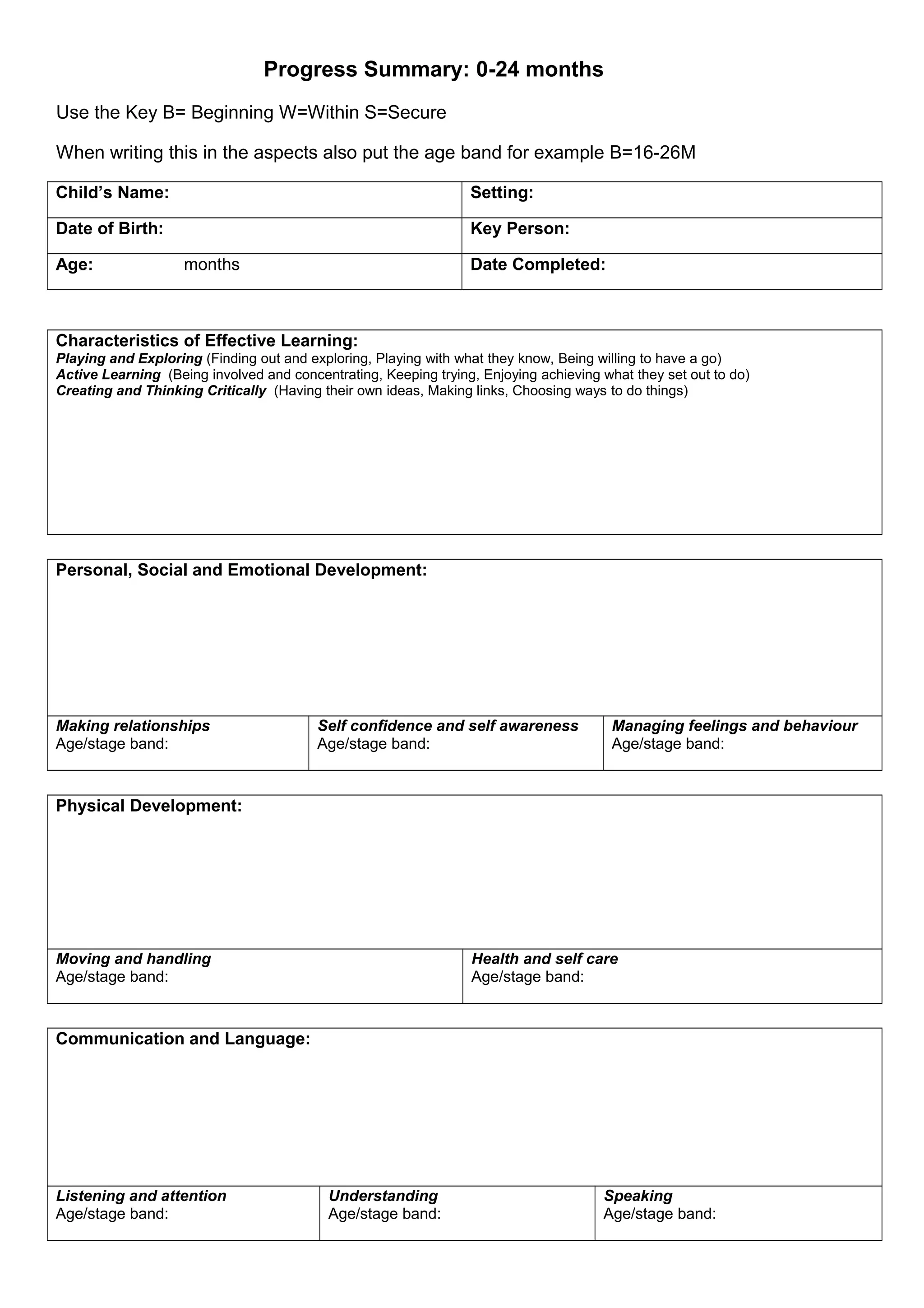Progress summary-0-24-months | PDF