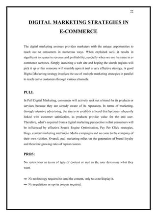 Impact of Digital Marketing on eCommerce - Final Report | PDF