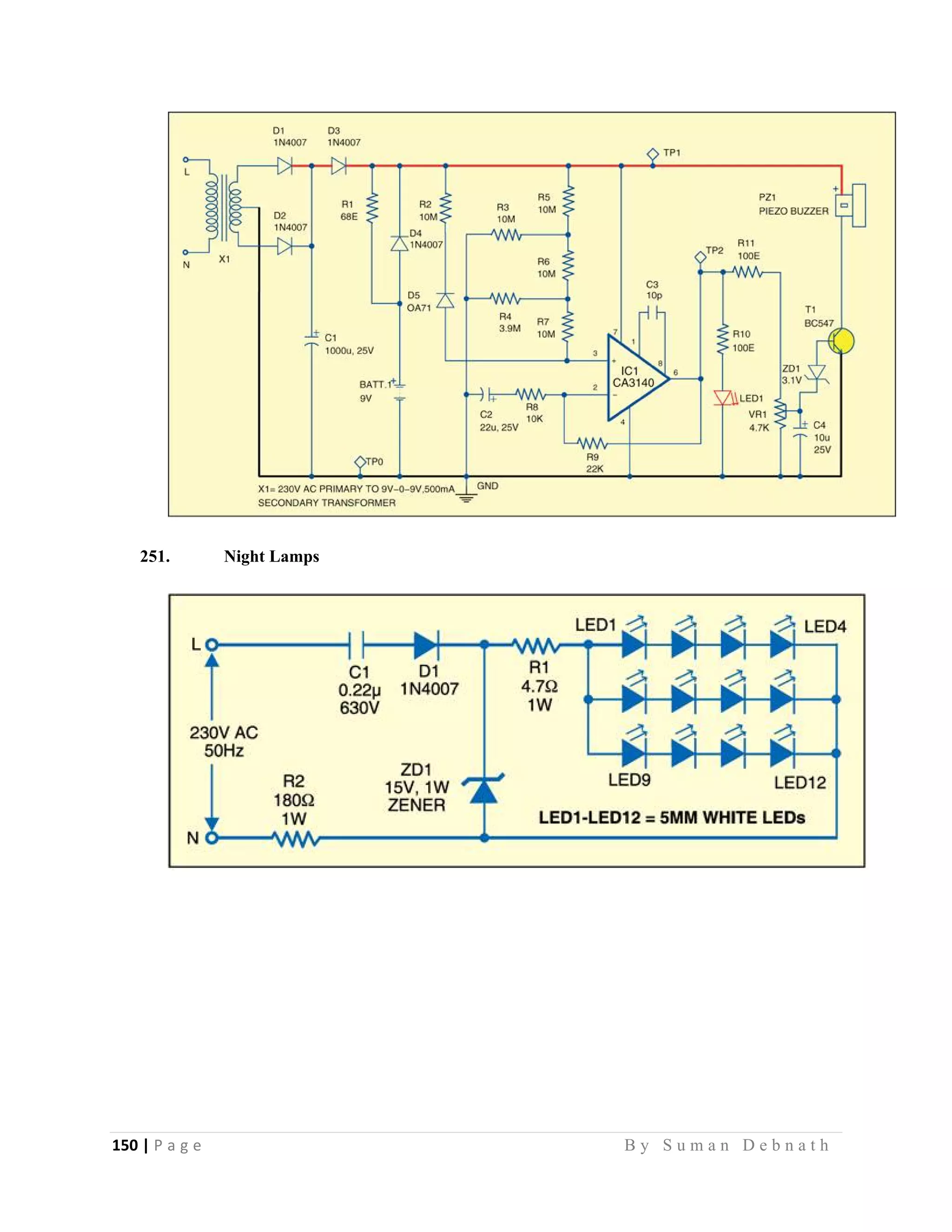 150 | P a g e                                                                                                   B y S u m a n D e b n a t h  
 
251. Night Lamps
 