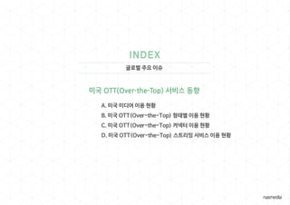글로벌 주요 이슈
미국 OTT(Over-the-Top) 서비스 동향
 