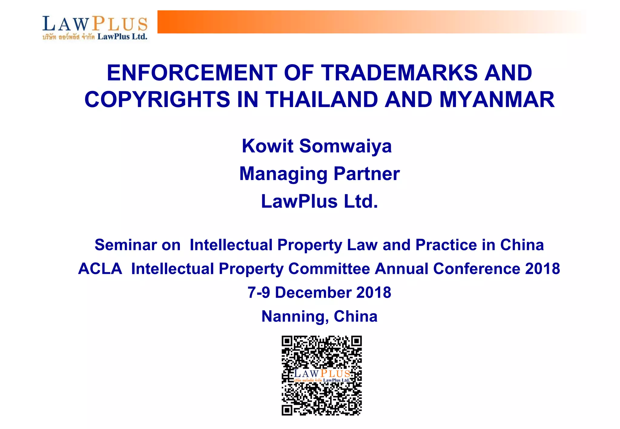Curated visual reference: Gallery Detail: Enforcement Of Trademarks And Copyrights In Thailand And Myanmar