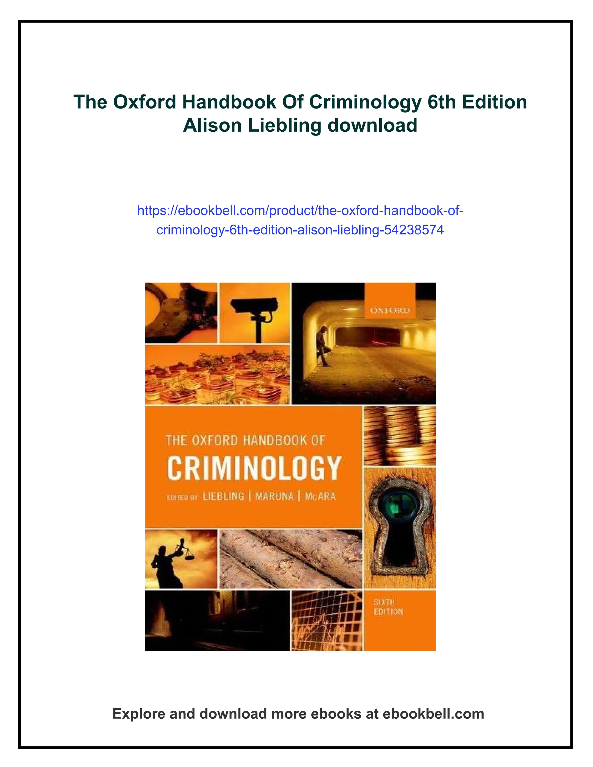 The Oxford Handbook Of Criminology 6th Edition Alison