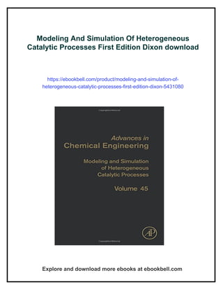 Modeling And Simulation Of Heterogeneous Catalytic Processes First ...