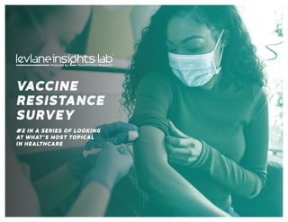 VACCINE
RESISTANCE
SURVEY
#2 IN A SERIES OF LOOKING
AT WHAT’S MOST TOPICAL
IN HEALTHCARE
 