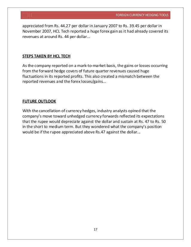 Foreign Exchange Hedging Tools - 