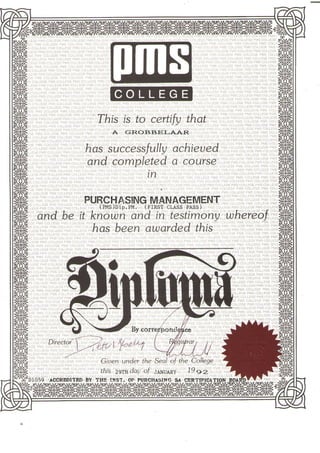 PMS College - Purchasing Management - January 1992