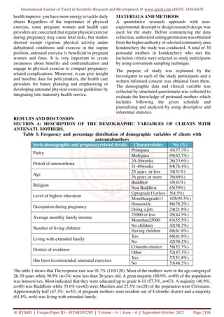 Knowledge, Attitude and Practice Exercise during Pregnancy among ...
