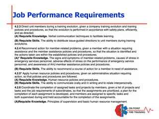 Job Performance Requirements
 