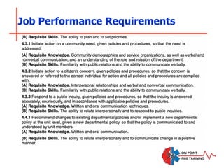 Job Performance Requirements
 