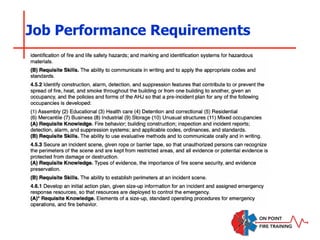 Job Performance Requirements
 