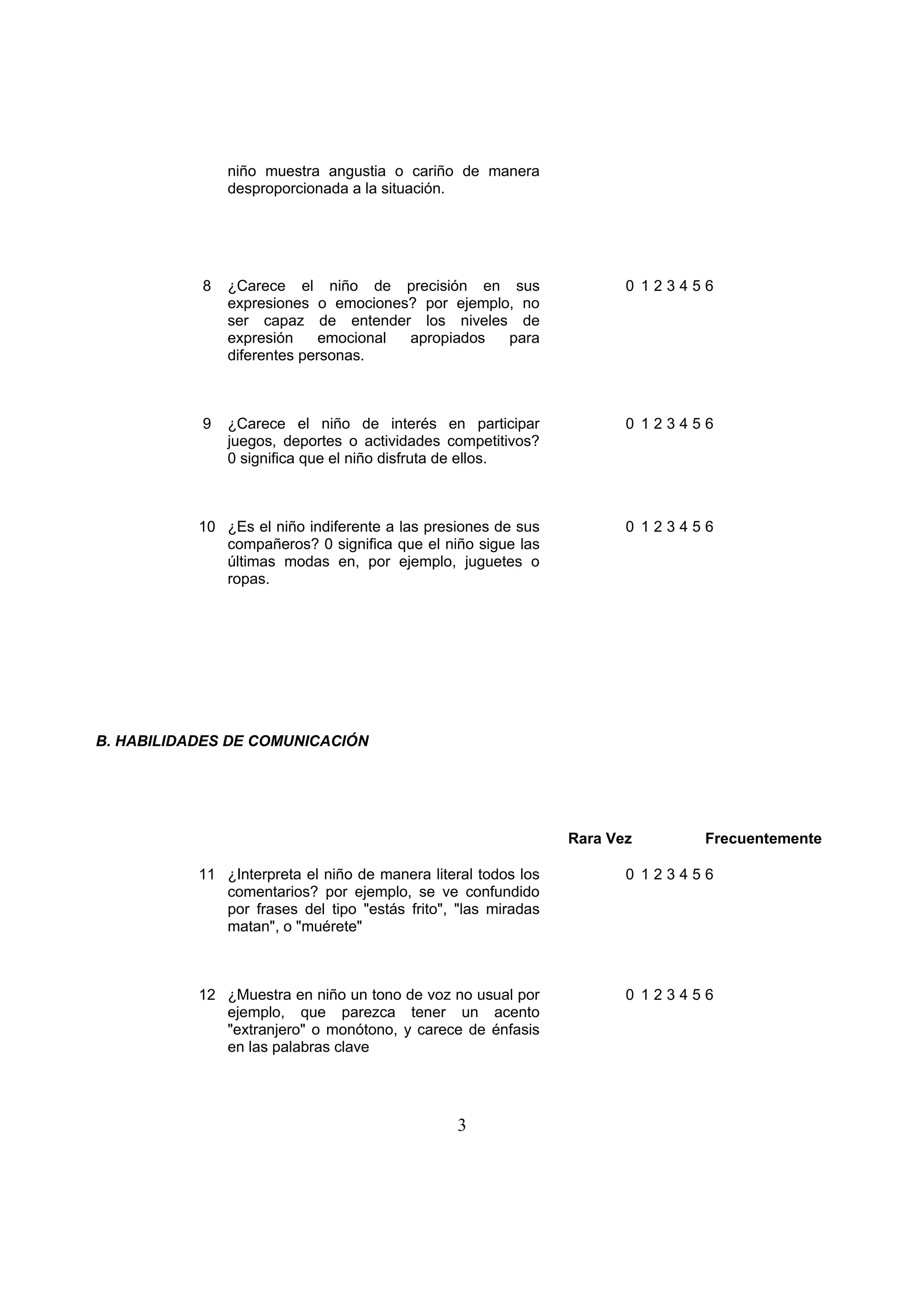 Escala australiana para sindrome de Asperger | PDF