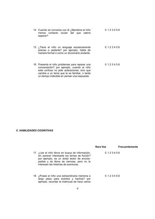 Escala australiana para sindrome de Asperger | PDF