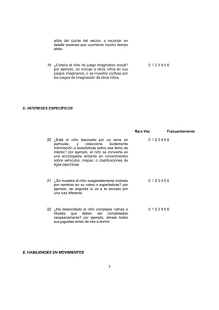 Escala australiana para sindrome de Asperger | PDF