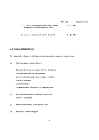 Escala australiana para sindrome de Asperger | PDF
