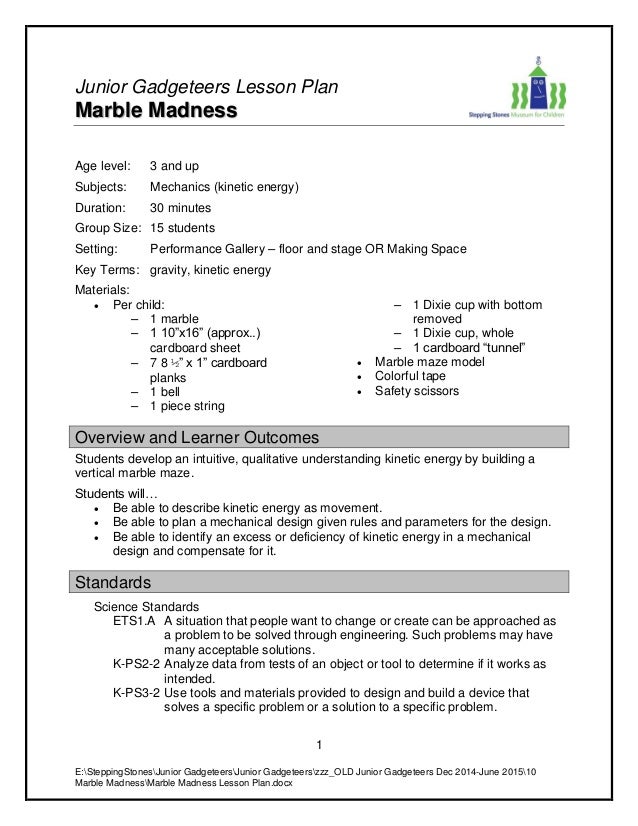 02 marble madness lesson plan golf lesson plan template