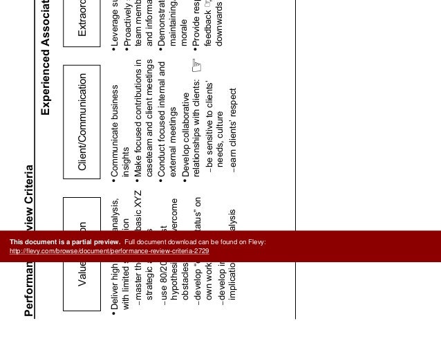 Performance Review Criteria