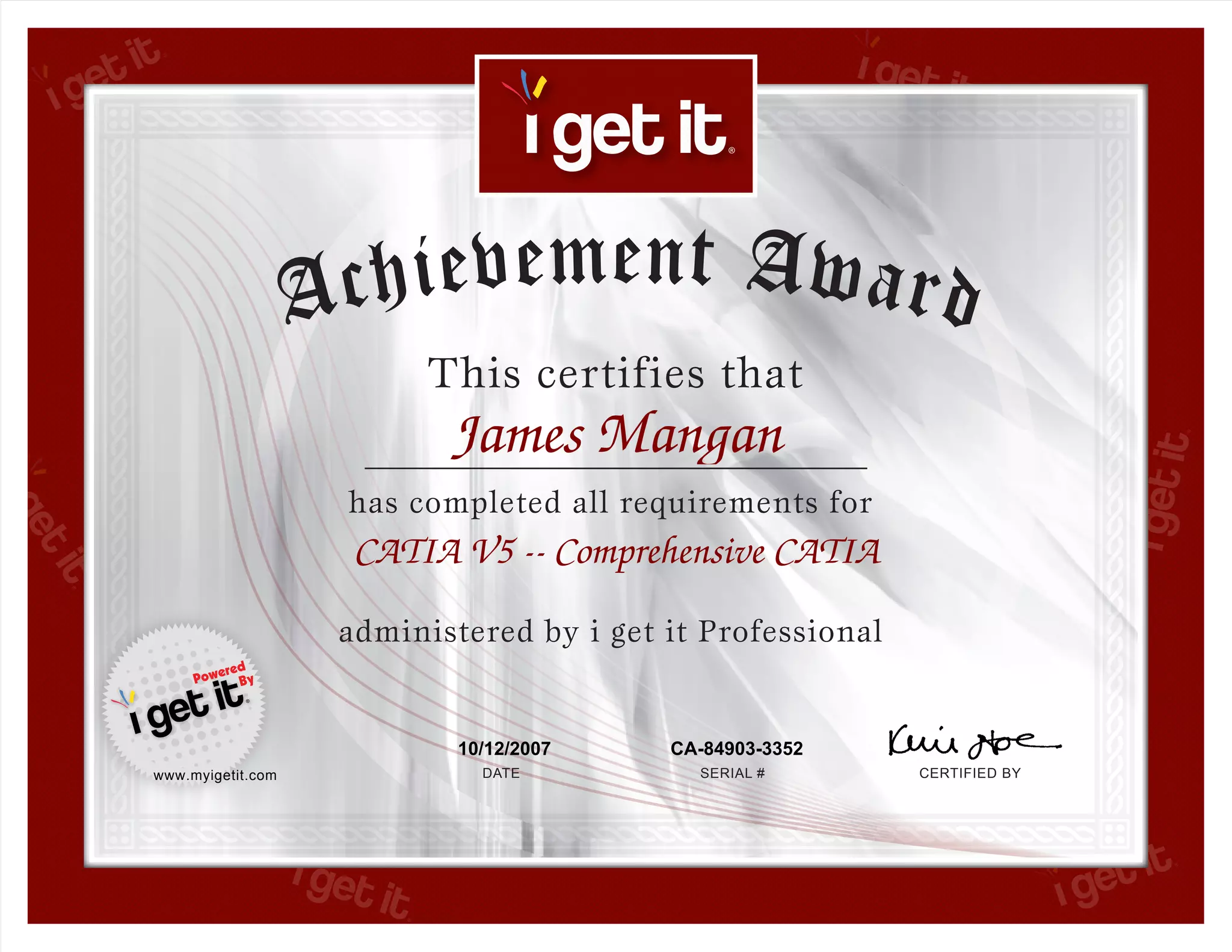 Catia Certificate PPT Catia Certificate PPT