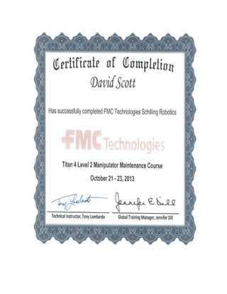 FMC Titan 4 Level 2 Manipulator Mainenance Course