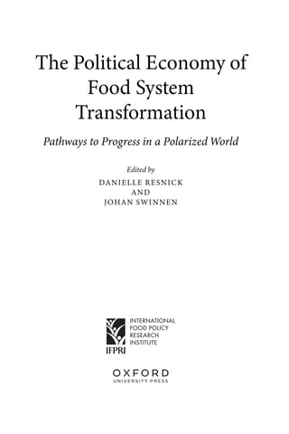The Political Economy Of Food System Transformation Pathways To ...