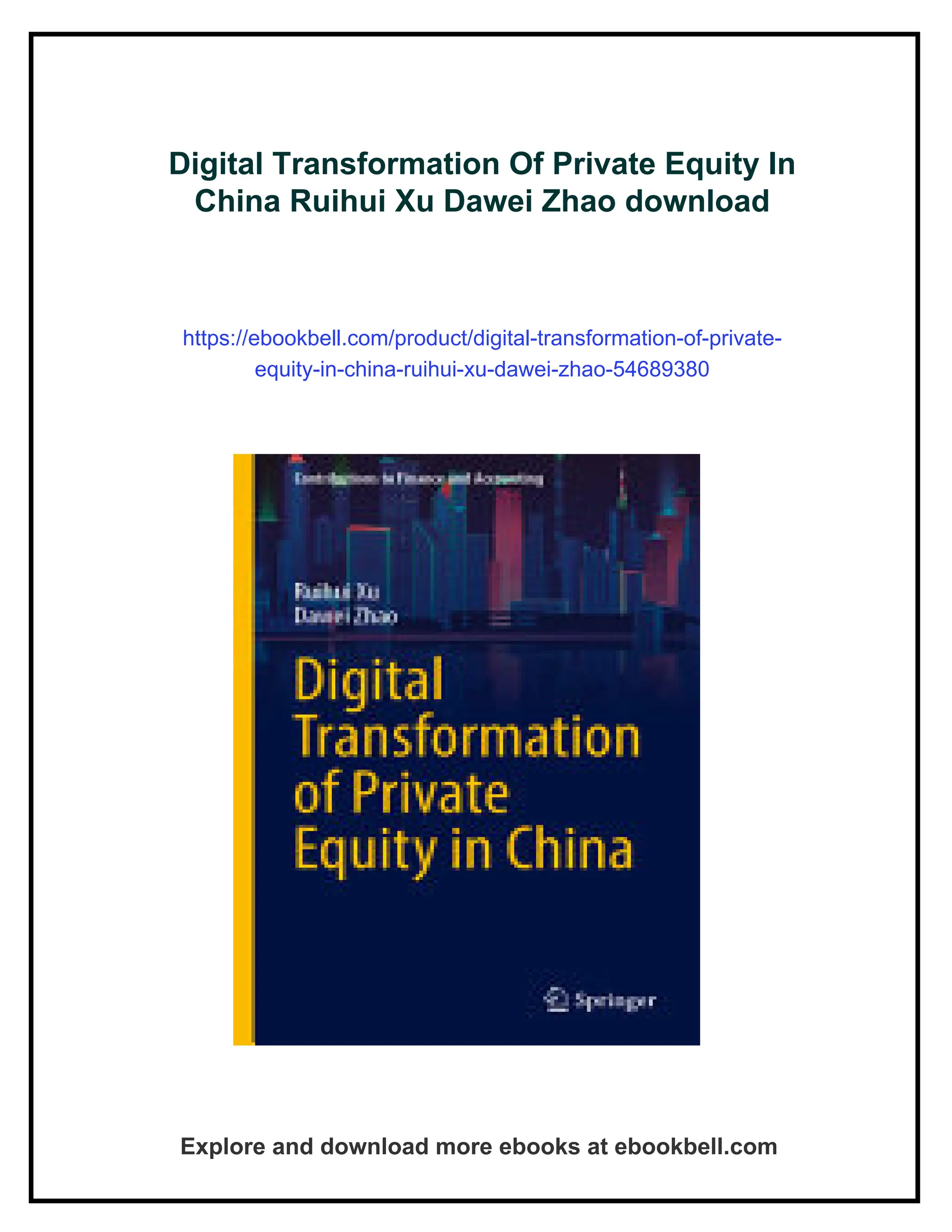 Digital Transformation Of Private Equity In China Ruihui Xu Dawei Zhao ...