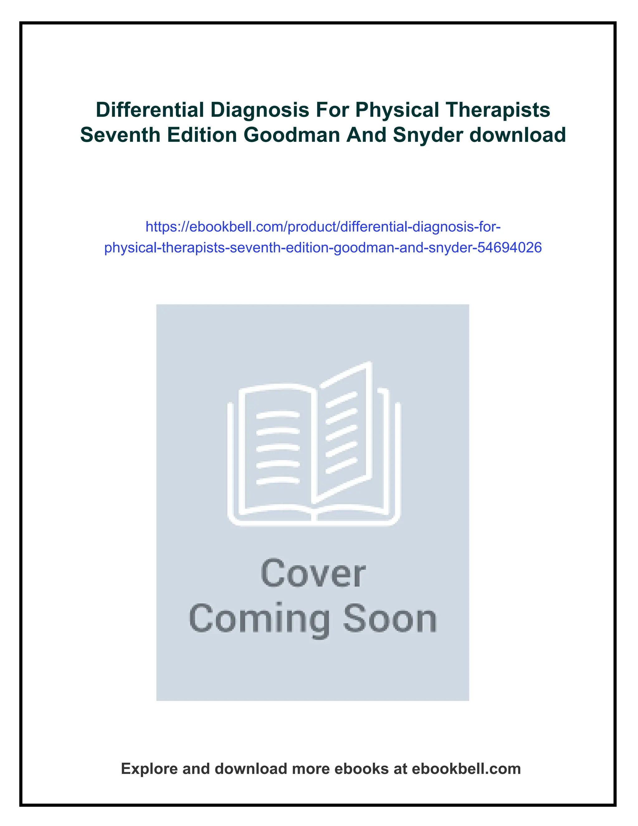 Differential Diagnosis For Physical Therapists Seventh Edition