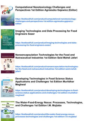 Food Biofortification Technologies 1st Edition Agnieszka Saeid | PDF