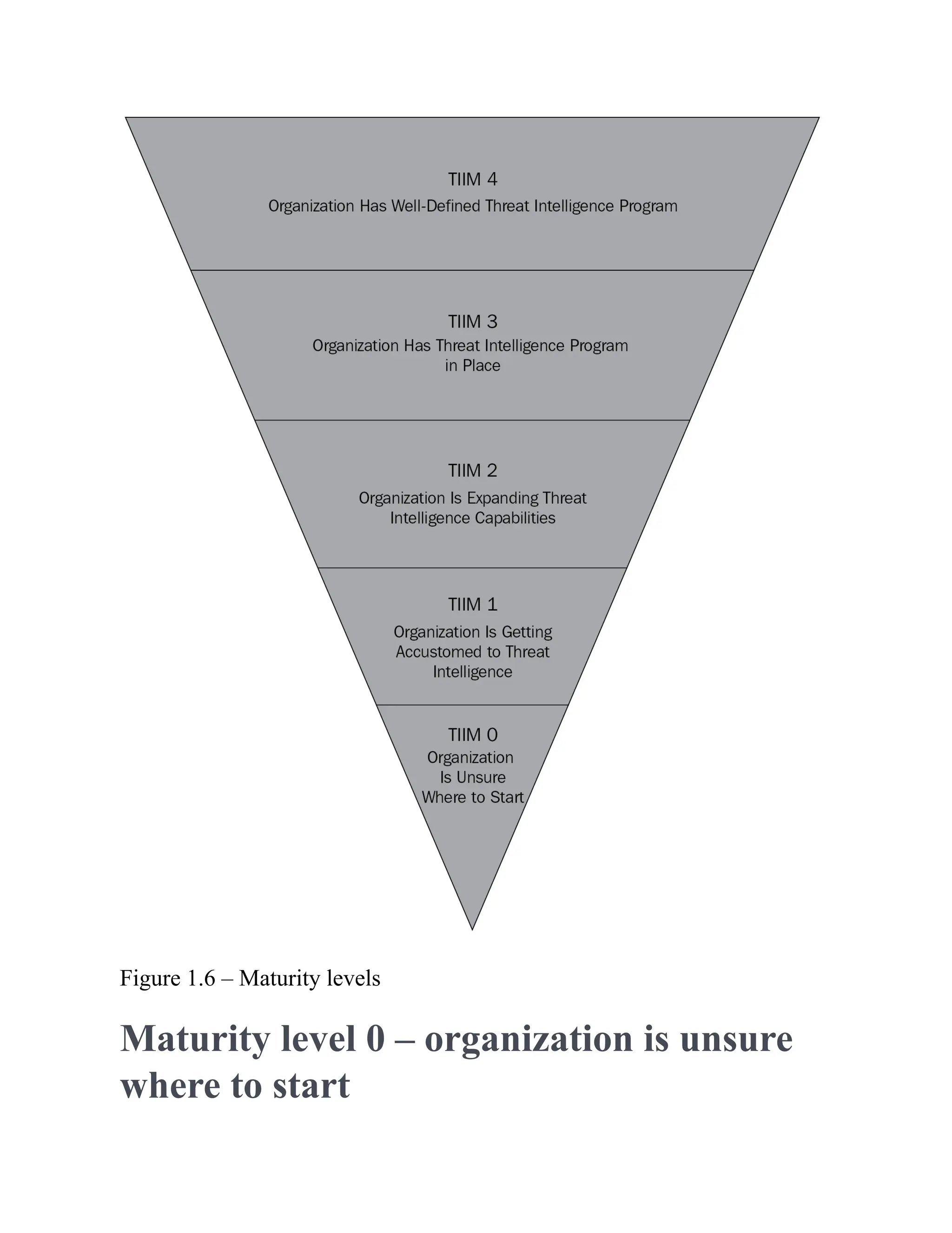 Figure 1.6 – Maturity levels
Maturity level 0 – organization is unsure
where to start
 