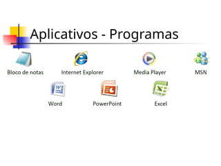 Aplicativos - Programas
 
