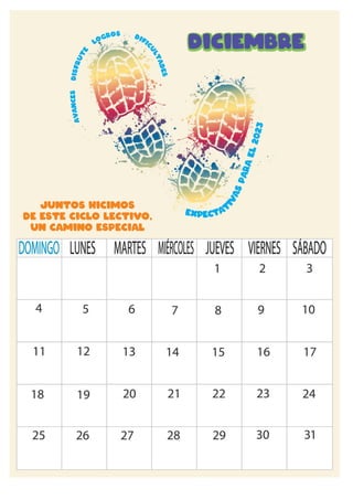 A
V
A
N
C
E
S
D
I
S
F
R
U
T
E
LOGROS DIFIC
U
L
T
A
D
E
S
EXPECTAT
I
V
A
S
P
A
R
A
E
L
2
0
2
3
Juntos hicimos
de este ciclo lectivo,
un camino especial
 