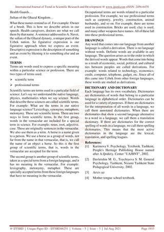 Vocabulary of Uzbek Language and their Formation | PDF