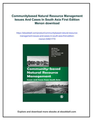 Communitybased Natural Resource Management Issues And Cases In South ...