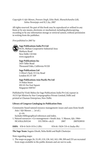 Communitybased Natural Resource Management Issues And Cases In South ...