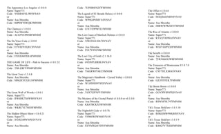 The Apprentice Los Angeles v1.0.0.0            Code : 7CPHRSFKH7FMNSM
Name: Super771                                                                                          The Office v1.0.6.6
Code : VSEBAFELJWSVNAV                         The Legend of El Dorado Deluxe v1.0.0.0                  Name: Super771
or                                             Name: Super771                                           Code : MAQX6JJNRNSVNAV
Name: Asu Shrestha                             Code : W99GJPHMYASVNAV                                   or
Code : 86PSWYDEQKFMNSM                         or                                                       Name: Asu Shrestha
                                               Name: Asu Shrestha                                       Code : H8RWWPKXSYFMNSM
The Clumsys v 1.0.0.8                          Code : G7CTE9PMTLFMNSM
Name: Asu Shrestha                                                                                      The Rise of Atlantis v1.0.0.0
Code : ACG9YEP8NBFMNSM                         The Lost Cases of Sherlock Holmes v1.0.0.0               Name: Super771
                                               Name: Super771                                           Code : KTAXV8J9SASVNAV
The Da Vinci Code v1.0.0.0                     Code : XW6T6LLDA7SVNAV                                   or
Name: Super771                                 or                                                       Name: Asu Shrestha
Code : ETNXFVEQECSVNAV                         Name: Asu Shrestha                                       Code : WXJ7ASPXXJFMNSM
or                                             Code : FJA7V8XCHKFMNSM
Name: Asu Shrestha                                                                                      The Scruffs v1.0.0.0
Code : ENSXJ6HXRAFMNSM                         The Lost City of Gold v2.1.16.0                          Name: Asu Shrestha
                                               Name: Super771                                           Code : 7VKN66GGWBFMNSM
THE GAME OF LIFE - Path to Success v1.0.1.32   Code : 6VDNPLRRBLSVNAV
Name: Asu Shrestha                             or                                                       The Treasures of Montezuma V1.0.7.0
Code : TMLERFVPSMFMNSM                         Name: Asu Shrestha                                       Name: Super771
                                               Code : YGGRWJY6ECFMNSM                                   Code : CVF7HLXS8ASVNAV
The Great Tree v1.3.4.8                                                                                 or
Name: Asu Shrestha                             The Magician's Handbook - Cursed Valley v1.0.0.0         Name: Asu Shrestha
Code : MNQXVCGELNFMNSM                         Name: Super771                                           Code : GJL9TFFEK7FMNSM
                                               Code : WLHDHH9T9XSVNAV
                                               or                                                       Tiki Boom Boom v1.0.0.0
                                               Name: Asu Shrestha                                       Name: Super771
The Great Wall of Words v1.0.0.1               Code : Y6X7EJFNFYFMNSM                                   Code : GGVJPVBNPXSVNAV
Name: Super771                                                                                          or
Code : RW6DK7X6WMSVNAV                         The Mystery of the Crystal Portal v1.0.0.0 or v0.1.0.0   Name: Asu Shrestha
or                                             Name: Asu Shrestha                                       Code : RSWM78L797FMNSM
Name: Asu Shrestha                             Code : KK67BCKXF8FMNSM
Code : WKRCYC76EHFMNSM                                                                                  Tik's Texas Hold'em v1.0.1.10
                                               The Nightshift Code v1.0.0.76                            Name: Super771
The Hidden Object Show v1.0.4.21               Name: Super771                                           Code : RHKRMW9MQHSVNAV
Name: Super771                                 Code : VS96SWJWN6SVNAV                                   or
Code : JFDXGMWNPESVNAV                         or                                                       Tik's Texas Hold'em v1.0.1.9
or                                             Name: Asu Shrestha                                       Name: Asu Shrestha
Name: Asu Shrestha                             Code : EEYMXQAYDYFMNSM                                   Code : K86Q7V7XSQFMNSM
 